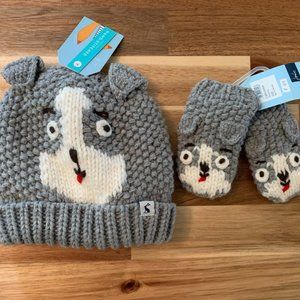 NWT Joules hat and mittens set size 12-24 months